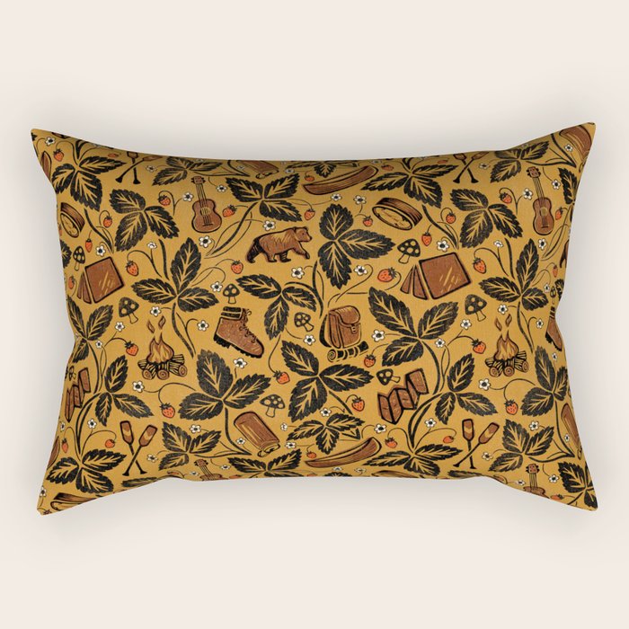 Summer Camping - Golden Rectangular Pillow Gallery Image 1