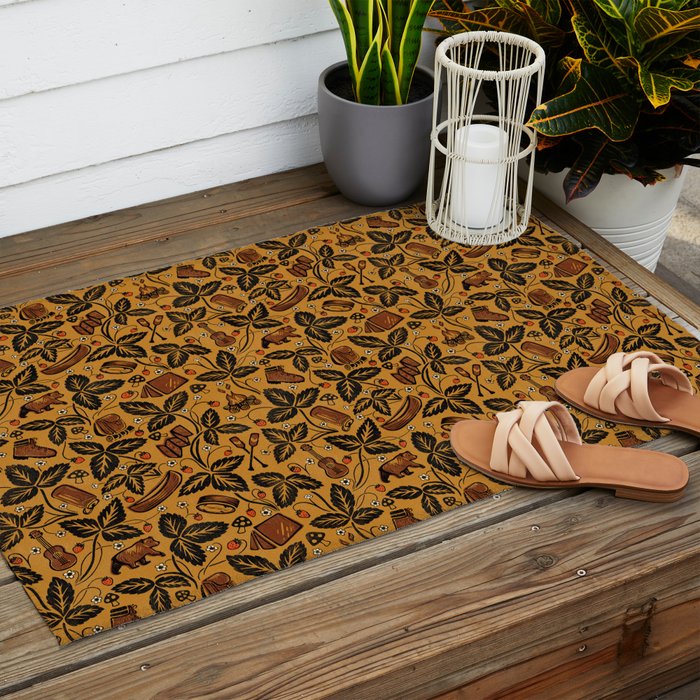Summer Camping - Golden Outdoor Rug Gallery Image 2