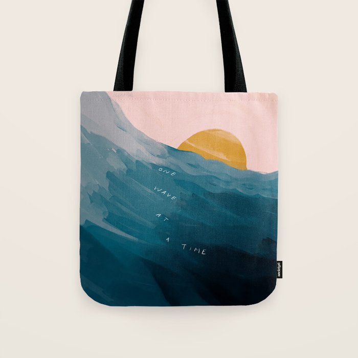 "One Wave At A Time" Tote Bag Gallery Image 1