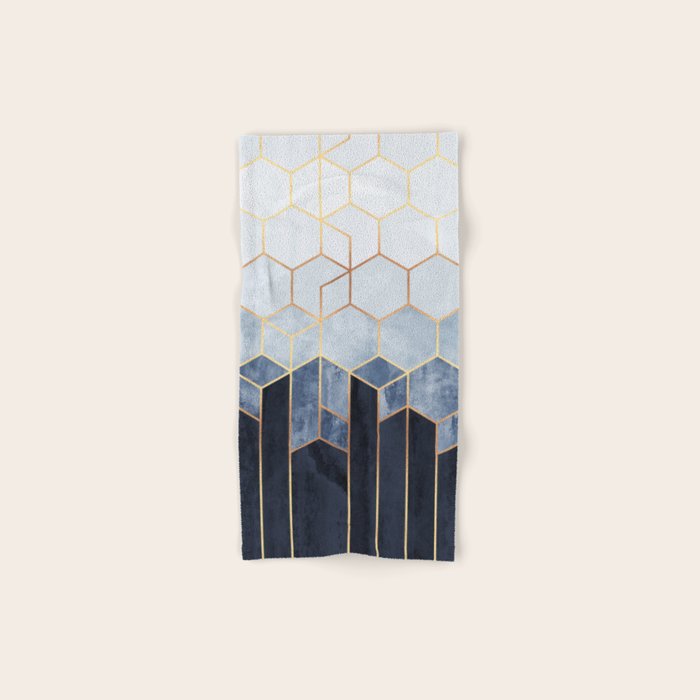Soft Blue Hexagons Bath Towel Gallery Image 1