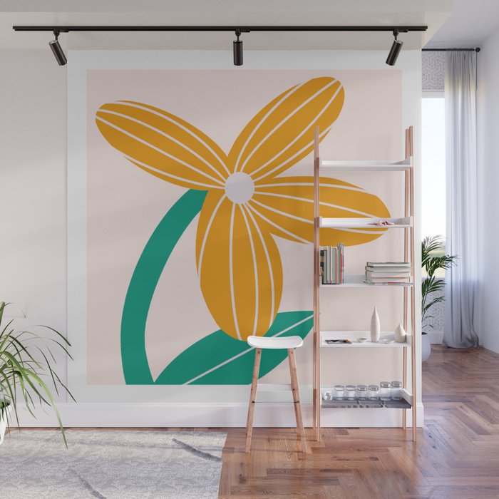 Yellow Flower Wall Mural Gallery Image 1