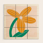 Yellow Flower Wood Wall Art Gallery Image 1