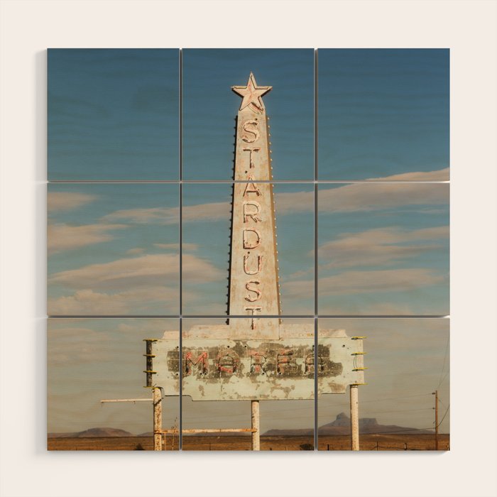 Stardust Motel - Marfa, Texas Wood Wall Art Gallery Image 1