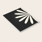 Big Daisy Retro Minimalist Flower Black and Almond Cream Notebook Gallery Image 3
