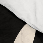 Big Daisy Retro Minimalist Flower Black and Almond Cream Comforter Gallery Image 4