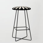 Big Daisy Retro Minimalist Flower Black and Almond Cream Stool Gallery Image 1