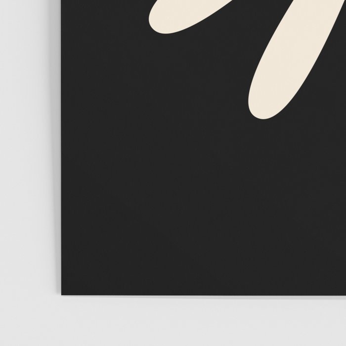 Big Daisy Retro Minimalist Flower Black and Almond Cream Poster Gallery Image 3