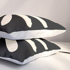 Big Daisy Retro Minimalist Flower Black and Almond Cream Pillow Sham Gallery Image 3