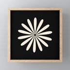 Big Daisy Retro Minimalist Flower Black and Almond Cream Mini Art Print Gallery Image 1