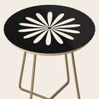 Big Daisy Retro Minimalist Flower Black and Almond Cream Side Table Gallery Image 2