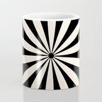 Big Daisy Retro Minimalist Flower Black and Almond Cream Coffee Mug Gallery Image 4