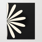 Big Daisy Retro Minimalist Flower Black and Almond Cream Notebook Gallery Image 4