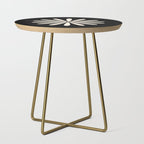 Big Daisy Retro Minimalist Flower Black and Almond Cream Side Table Gallery Image 1