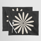 Big Daisy Retro Minimalist Flower Black and Almond Cream Placemat Gallery Image 1