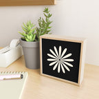 Big Daisy Retro Minimalist Flower Black and Almond Cream Mini Art Print Gallery Image 2