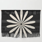 Big Daisy Retro Minimalist Flower Black and Almond Cream Wall Hanging Gallery Image 1