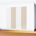 Neutral Stripes Narrow Vertical Stripe Pattern in Mushroom Beige and White Wall Mural Gallery Image 2
