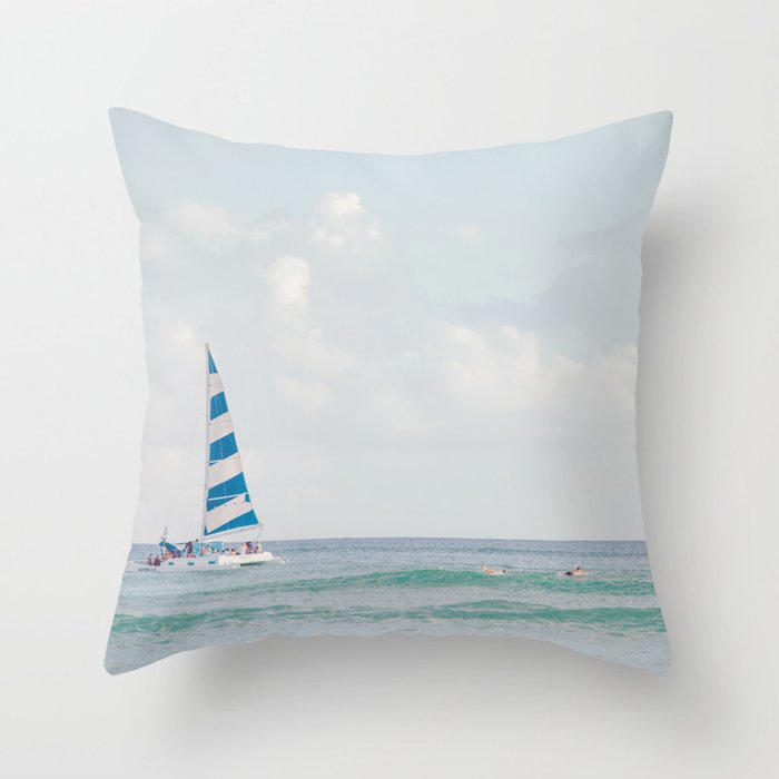 Happy Sailing - Ocean Photography Throw Pillow Gallery Image 1