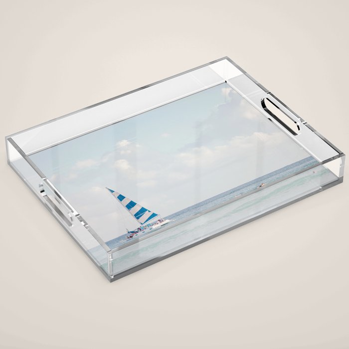 Happy Sailing - Ocean Photography Acrylic Tray Gallery Image 1