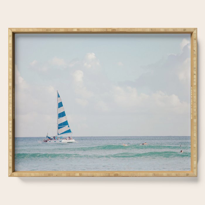 Happy Sailing - Ocean Photography Serving Tray Gallery Image 1