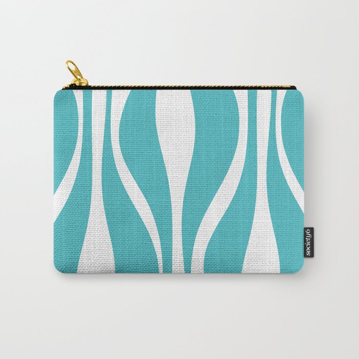 Mid Century Modern Abstract Lounge Pattern in Turquoise Carry All Pouch Gallery Image 1