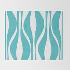 Mid Century Modern Abstract Lounge Pattern in Turquoise Throw Blanket Gallery Image 2