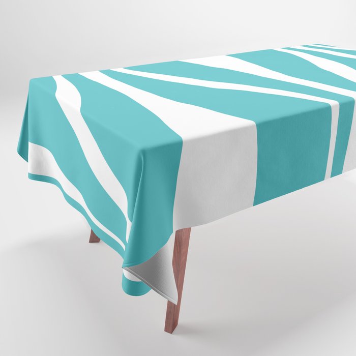 Mid Century Modern Abstract Lounge Pattern in Turquoise Tablecloth Gallery Image 1