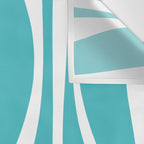 Mid Century Modern Abstract Lounge Pattern in Turquoise Wall Tapestry Gallery Image 3