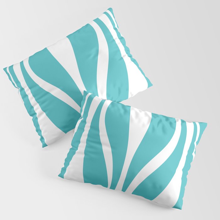 Mid Century Modern Abstract Lounge Pattern in Turquoise Pillow Sham Gallery Image 3