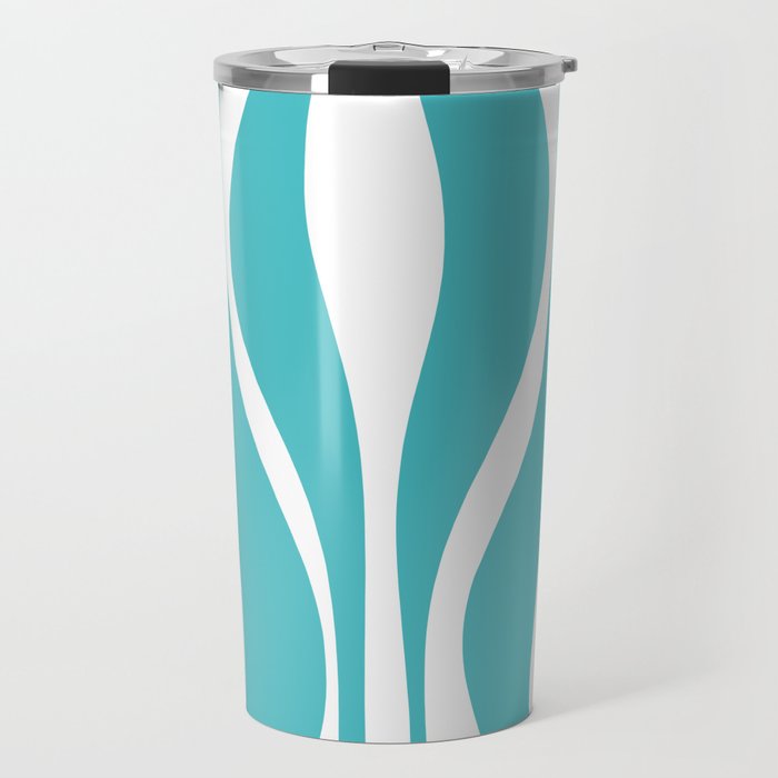 Mid Century Modern Abstract Lounge Pattern in Turquoise Travel Mug Gallery Image 1