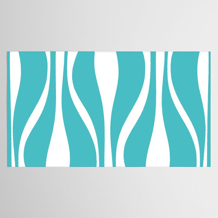 Mid Century Modern Abstract Lounge Pattern in Turquoise Tablecloth Gallery Image 2