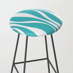 Mid Century Modern Abstract Lounge Pattern in Turquoise Stool Gallery Image 2