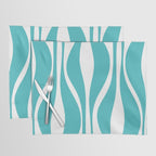 Mid Century Modern Abstract Lounge Pattern in Turquoise Placemat Gallery Image 1