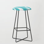 Mid Century Modern Abstract Lounge Pattern in Turquoise Stool Gallery Image 1
