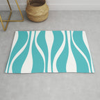 Mid Century Modern Abstract Lounge Pattern in Turquoise Rug Gallery Image 1
