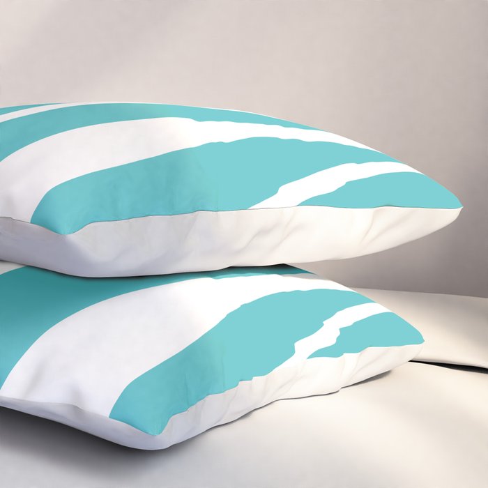 Mid Century Modern Abstract Lounge Pattern in Turquoise Pillow Sham Gallery Image 3
