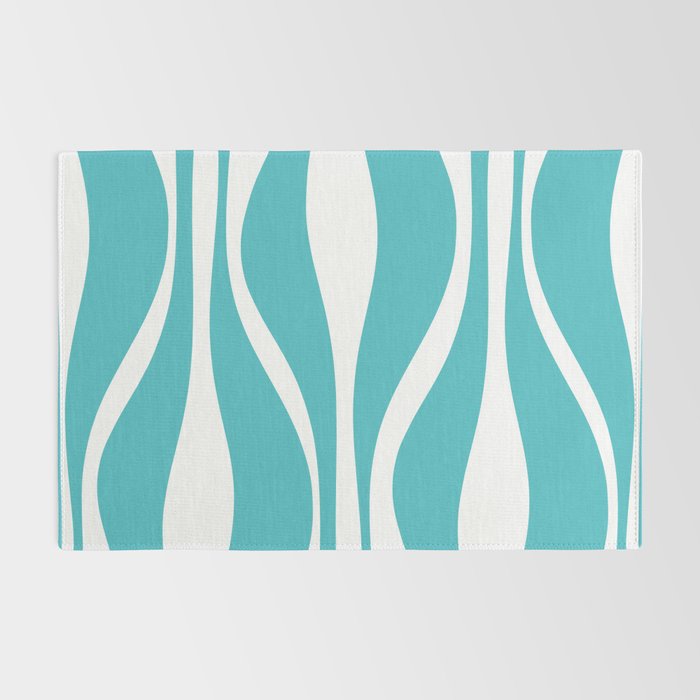 Mid Century Modern Abstract Lounge Pattern in Turquoise Rug Gallery Image 2