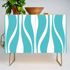 Mid Century Modern Abstract Lounge Pattern in Turquoise Credenza Gallery Image 1
