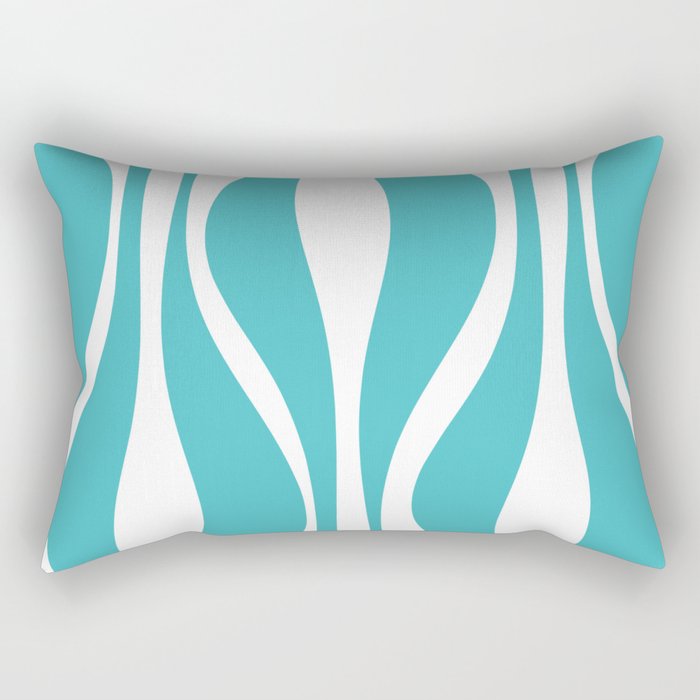 Mid Century Modern Abstract Lounge Pattern in Turquoise Rectangular Pillow Gallery Image 2