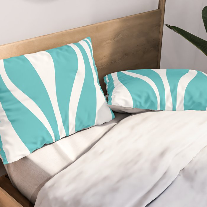 Mid Century Modern Abstract Lounge Pattern in Turquoise Pillow Sham Gallery Image 2