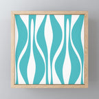 Mid Century Modern Abstract Lounge Pattern in Turquoise Mini Art Print Gallery Image 1
