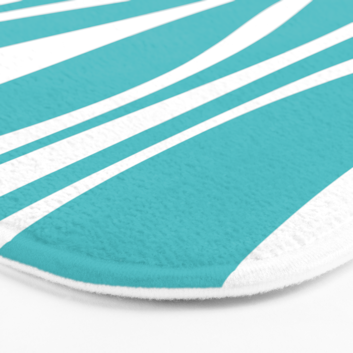Mid Century Modern Abstract Lounge Pattern in Turquoise Bath Mat Gallery Image 3
