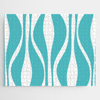 Mid Century Modern Abstract Lounge Pattern in Turquoise Jigsaw Puzzle Gallery Image 1