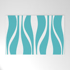 Mid Century Modern Abstract Lounge Pattern in Turquoise Welcome Mat Gallery Image 1