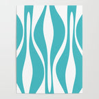 Mid Century Modern Abstract Lounge Pattern in Turquoise Poster Gallery Image 4