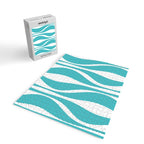 Mid Century Modern Abstract Lounge Pattern in Turquoise Jigsaw Puzzle Gallery Image 2