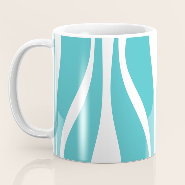 Mid Century Modern Abstract Lounge Pattern in Turquoise Coffee Mug Gallery Image 3