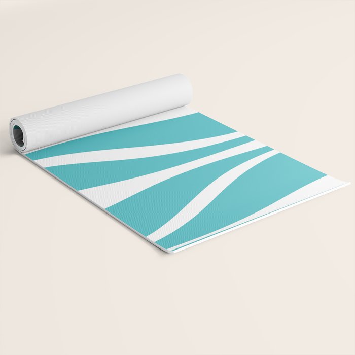 Mid Century Modern Abstract Lounge Pattern in Turquoise Yoga Mat Gallery Image 2