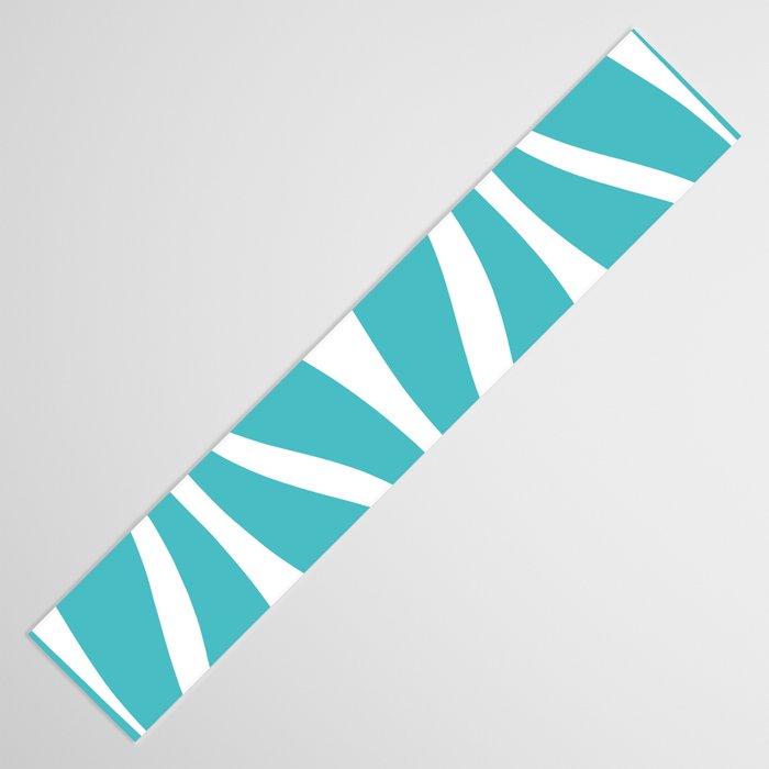 Mid Century Modern Abstract Lounge Pattern in Turquoise Table Runner Gallery Image 3