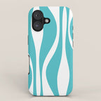 Mid Century Modern Abstract Lounge Pattern in Turquoise iPhone Case Gallery Image 1